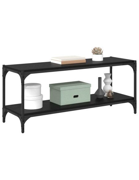 Mobile TV Rovere Nero 100x33x41cm Legno ingegnerizzato e ferro