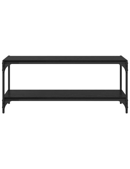 Mobile TV Rovere Nero 100x33x41cm Legno ingegnerizzato e ferro