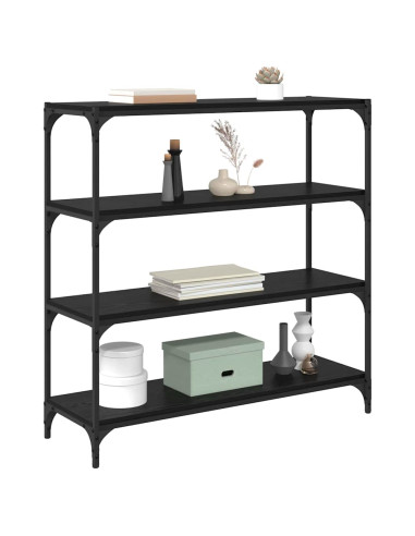Armadio per Libri Rovere Nero 100 x 33 x 100 cm