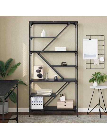 Libreria Rovere Nero 91 x 36 x 176 cm Legno multistrato