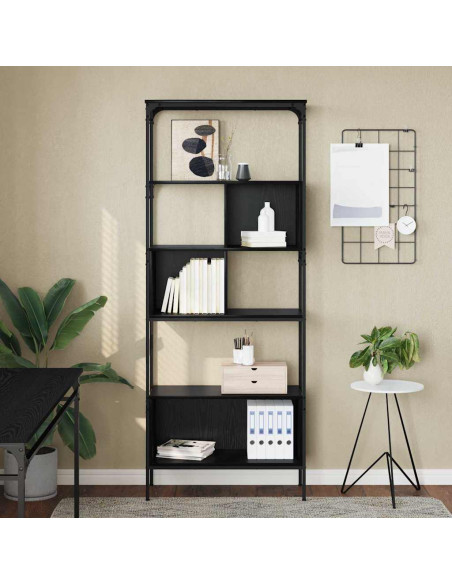 Libreria Rovere Nero 76 x 33 x 188,5 cm Legno multistrato