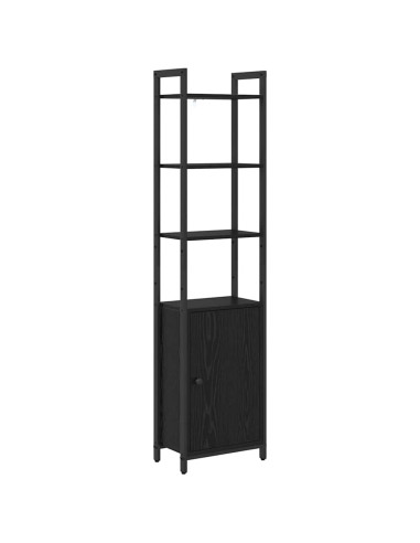 Armadio per Libri Rovere Nero 40 x 24 x 161 cm
