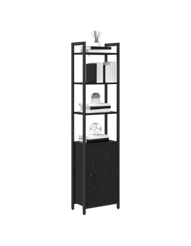 Armadio per Libri Rovere Nero 40 x 24 x 161 cm