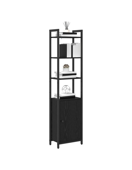 Armadio per Libri Rovere Nero 40 x 24 x 161 cm