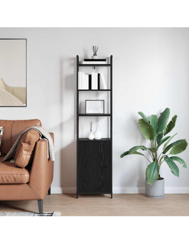 Armadio per Libri Rovere Nero 40 x 24 x 161 cm