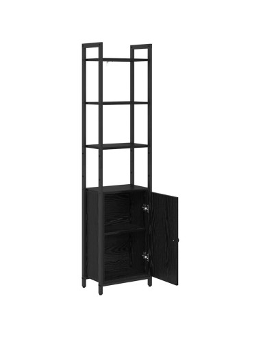 Armadio per Libri Rovere Nero 40 x 24 x 161 cm