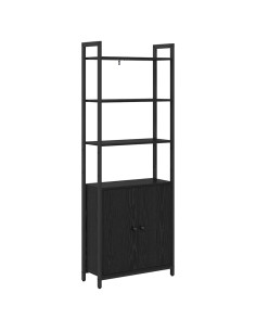 Armadio per Libri Rovere Nero 60 x 24 x 161 cm 2