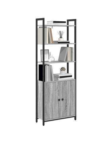 Armadio per Libri Grigio Sonoma 60 x 24 x 161 cm