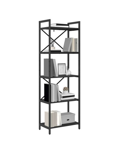 Libreria Rovere Nero 56 x 34 x 171 cm Legno multistrato
