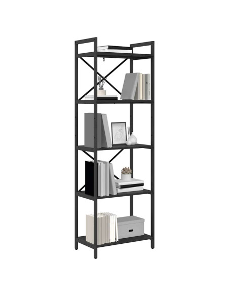 Libreria Rovere Nero 56 x 34 x 171 cm Legno multistrato