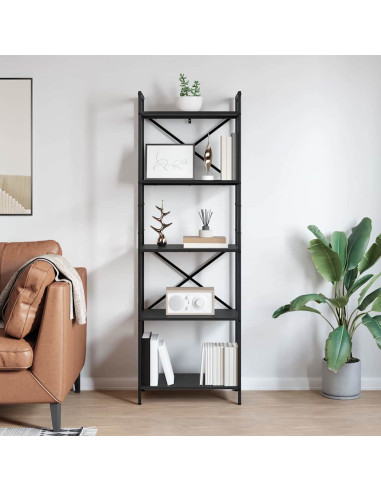 Libreria Rovere Nero 56 x 34 x 171 cm Legno multistrato