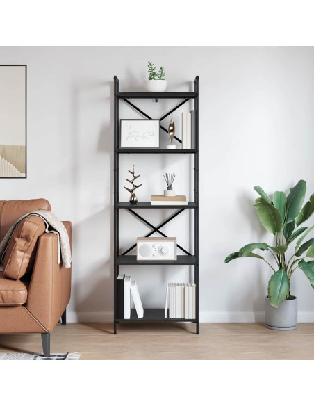 Libreria Rovere Nero 56 x 34 x 171 cm Legno multistrato