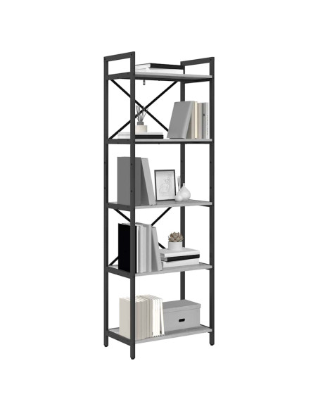 Libreria Grigio Sonoma 56 x 34 x 171 cm Legno multistrato