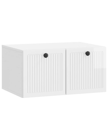 Mobile Porta TV da Muro Bianco Lucido 59,5 x 41 x 30 cm