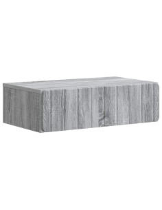 Tavolino da Parete Laterale Grigio Sonoma 59 x 34,5 x 17 cm