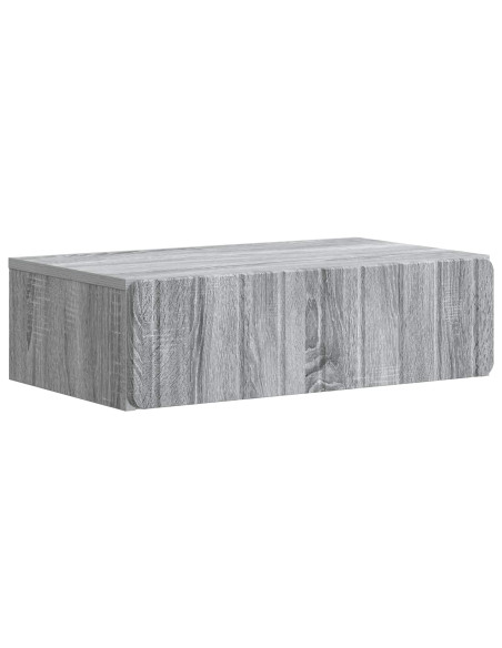 Tavolino da Parete Laterale Grigio Sonoma 59 x 34,5 x 17 cm
