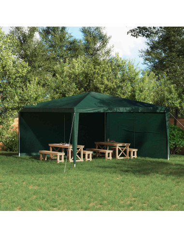 Parete per tenda da festa 2 pcs Verde 400 x 195 cm PE e Acciaio