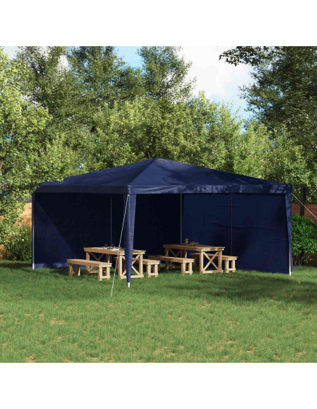 Parete per tenda da festa 2 pcs Blu 400 x 195 cm PE e Acciaio
