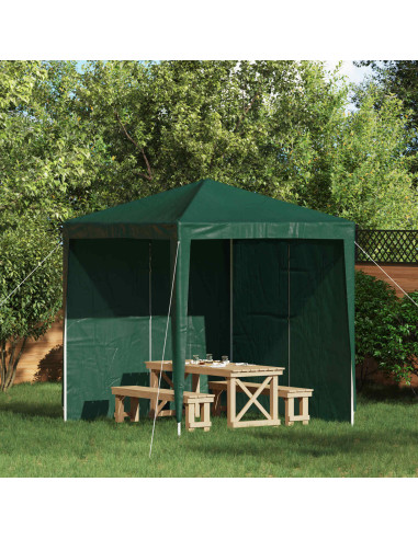 Parete per tenda da festa 2 pcs Verde 200 x 195 cm PE e Acciaio