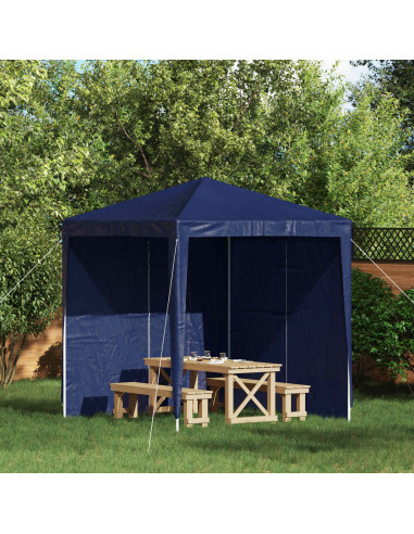 Parete per tenda da festa 2 pcs Blu 200 x 195 cm PE e Acciaio