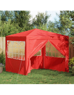 Tenda Party Rosso 250 x 250 x 240 cm PE e Acciaio
