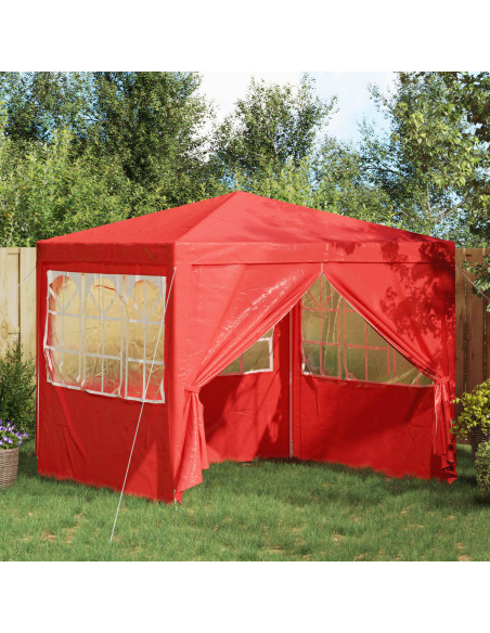 Tenda Party Rosso 250 x 250 x 240 cm PE e Acciaio