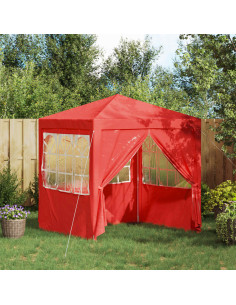 Tenda Party Rosso 200 x 200 x 240 cm PE e Acciaio