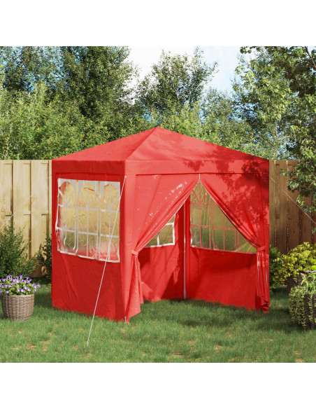 Tenda Party Rosso 200 x 200 x 240 cm PE e Acciaio