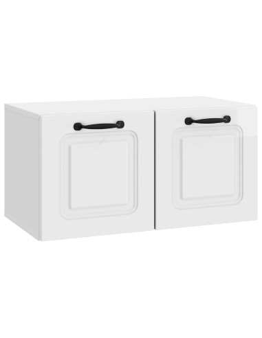 Mobile Porta TV da Muro Bianco Lucido 59,5 x 31 x 30 cm