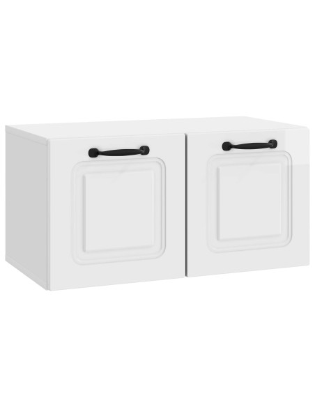 Mobile Porta TV da Muro Bianco Lucido 59,5 x 31 x 30 cm