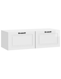 Mobile Porta TV da Muro Bianco Lucido 98 x 41 x 30 cm