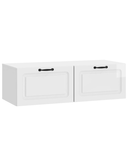 Mobile Porta TV da Muro Bianco Lucido 98 x 41 x 30 cm