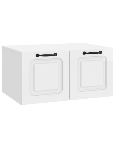 Mobile Porta TV da Muro Bianco Lucido 59,5 x 41 x 30 cm