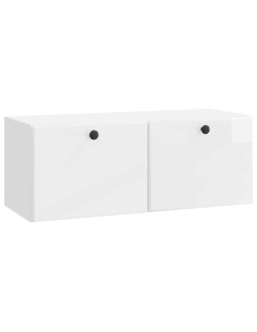 Mobile Porta TV da Muro Bianco Lucido 78,5 x 31 x 30 cm