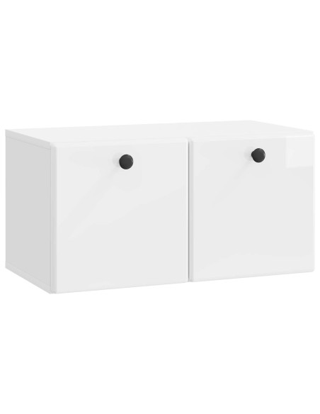 Mobile Porta TV da Muro Bianco Lucido 59,5 x 31 x 30 cm