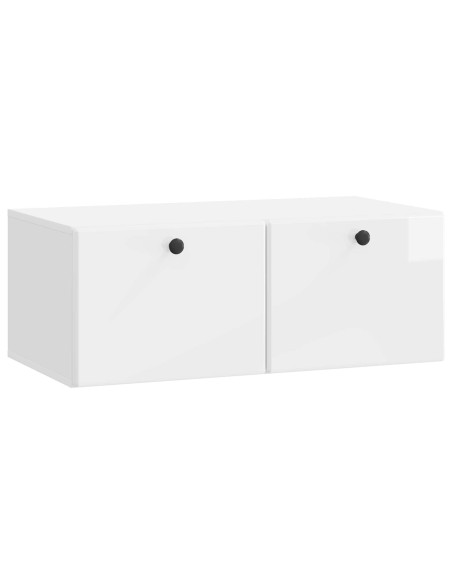 Mobile Porta TV da Muro Bianco Lucido 78,5 x 41 x 30 cm