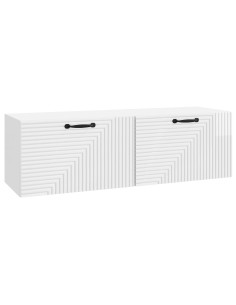 Mobile Porta TV da Muro Bianco Lucido 98 x 31 x 30 cm