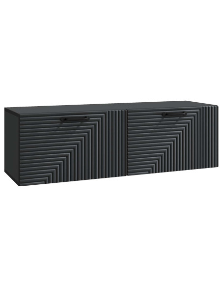 Mobile Porta TV da Muro Montaggio a parete Nero 98 x 31 x 30 cm