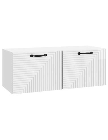 Mobile Porta TV da Muro Bianco Lucido 78,5 x 31 x 30 cm