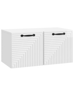 Mobile Porta TV da Muro Bianco Lucido 59,5 x 31 x 30 cm