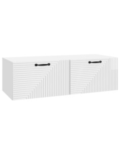 Mobile Porta TV da Muro Bianco Lucido 98 x 41 x 30 cm