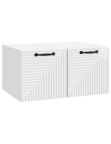 Mobile Porta TV da Muro Bianco Lucido 59,5 x 41 x 30 cm