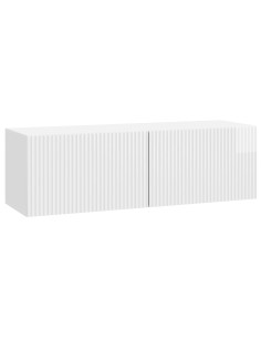 Mobile Porta TV da Muro Bianco Lucido 98 x 31 x 30 cm