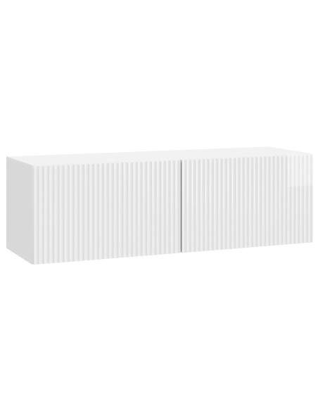 Mobile Porta TV da Muro Bianco Lucido 98 x 31 x 30 cm