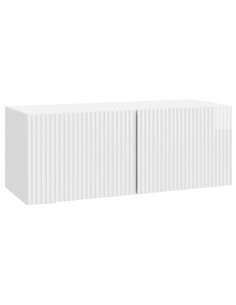 Mobile Porta TV da Muro Bianco Lucido 78,5 x 31 x 30 cm