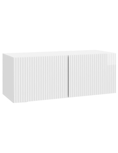 Mobile Porta TV da Muro Bianco Lucido 78,5 x 31 x 30 cm