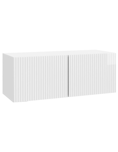 Mobile Porta TV da Muro Bianco Lucido 78,5 x 31 x 30 cm