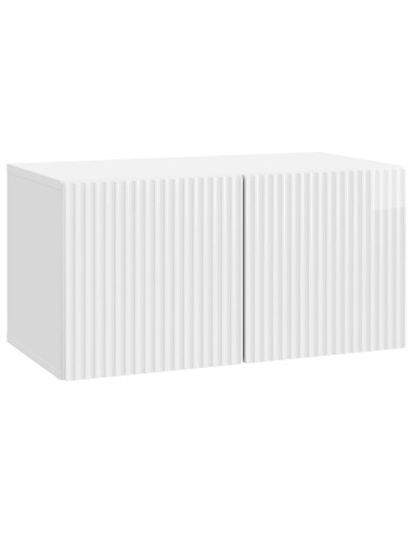 Mobile Porta TV da Muro Bianco Lucido 59,5 x 31 x 30 cm