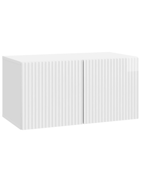 Mobile Porta TV da Muro Bianco Lucido 59,5 x 31 x 30 cm