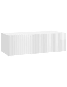 Mobile Porta TV da Muro Bianco Lucido 98 x 41 x 30 cm